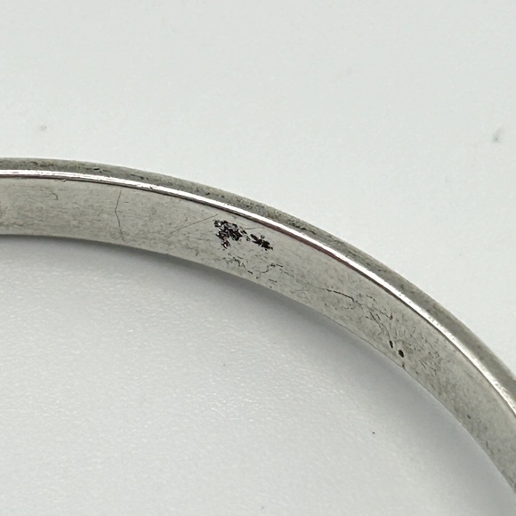 925 Sterling Silver and Turquoise Bangle Bracelet 7” Taxco - Picture 7 of 12